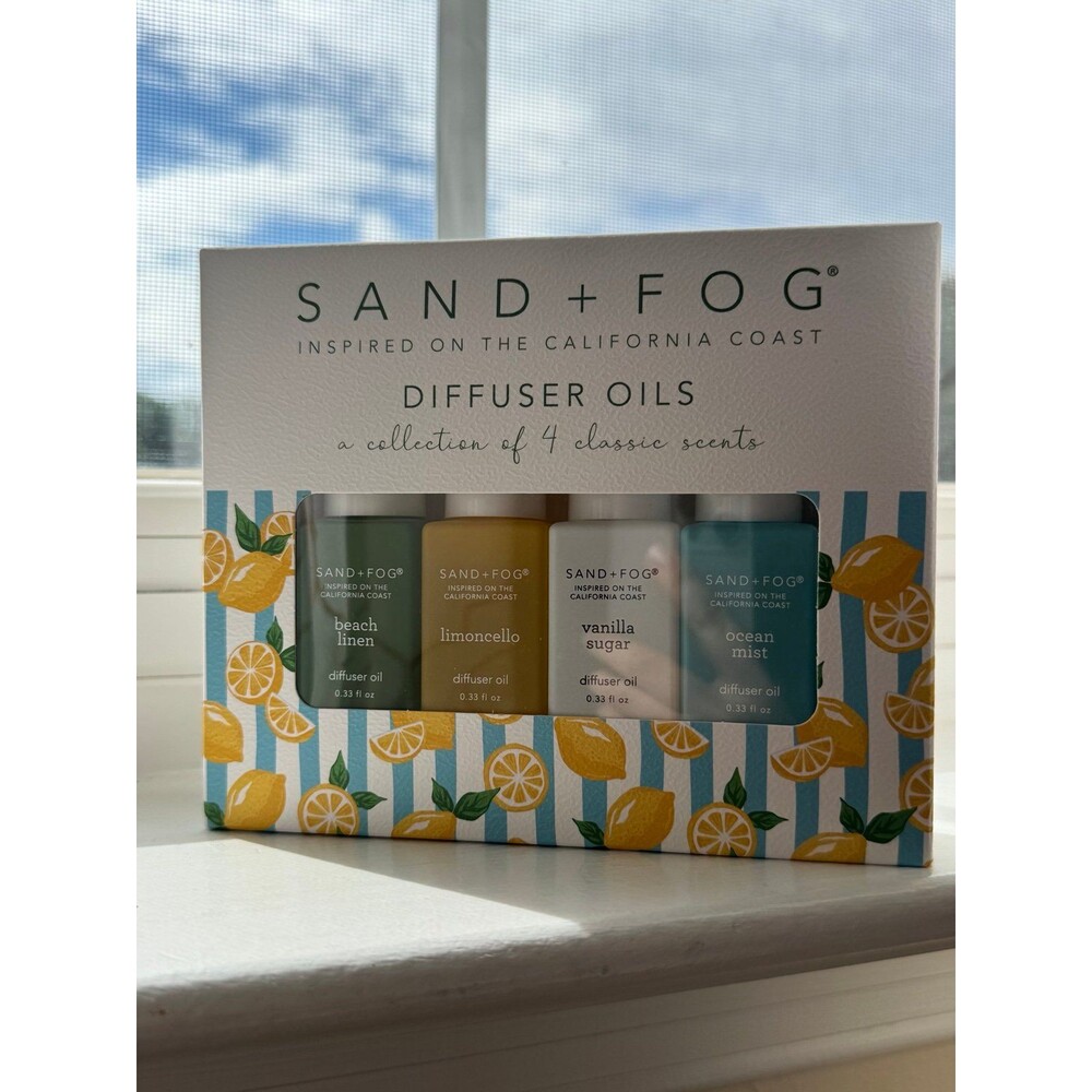 Sand + fog diffuser oils set 4 x 10ml beach linen, limoncello, vanilla sugar,